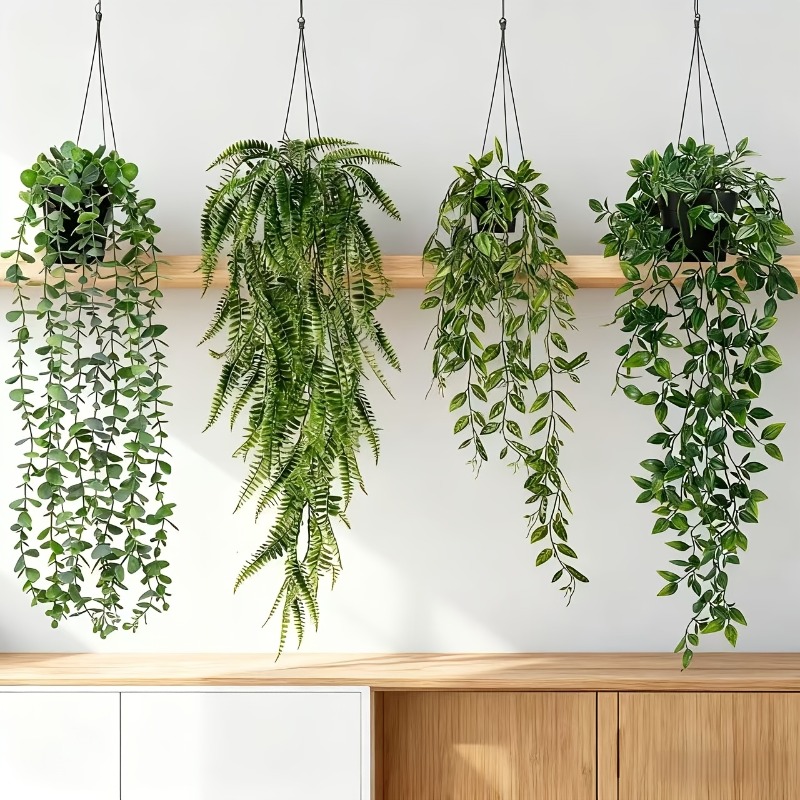 4pcs Hanging Greenery Set Real - String Of Pearls Plant recension och pris