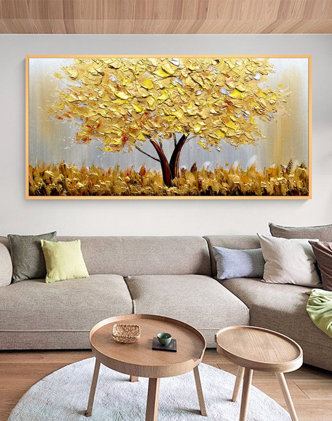 Blooming Gold Tree On Canvas A - Plant Parenting recension och pris